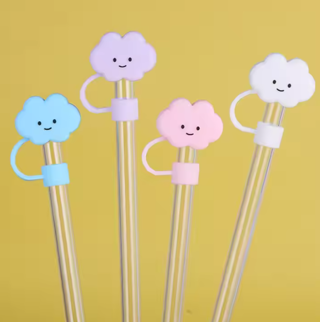 5Pcs Reusable Straw Lid Assorted Covers for Tumbler/Stanley Cup 10mm - Animal/Cloud/Flower -